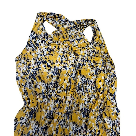 Kaileigh Tasha Dress Womens Small Floral Yellow Sleeveless Crossed Back Bohemian - Picture 4 of 8